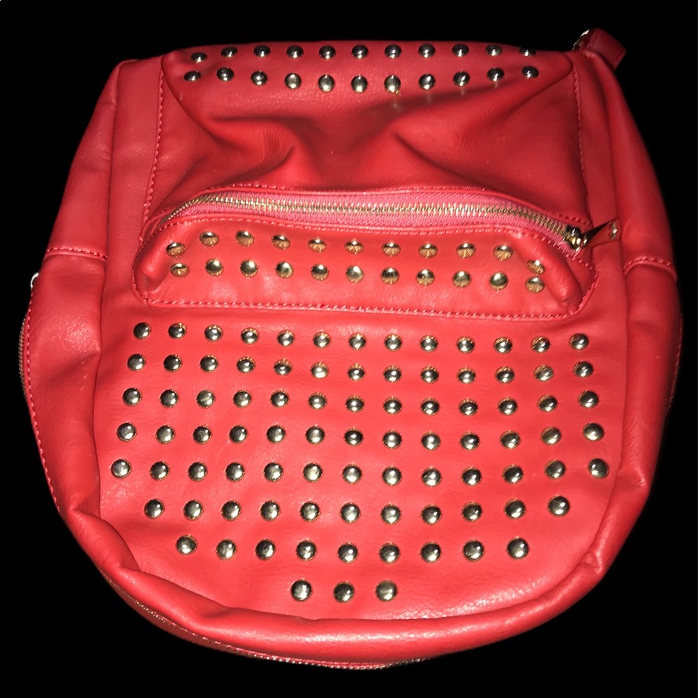 Red Studded backpack
